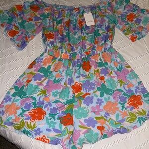 Emily Wonder Floral Off-Shoulder Romper